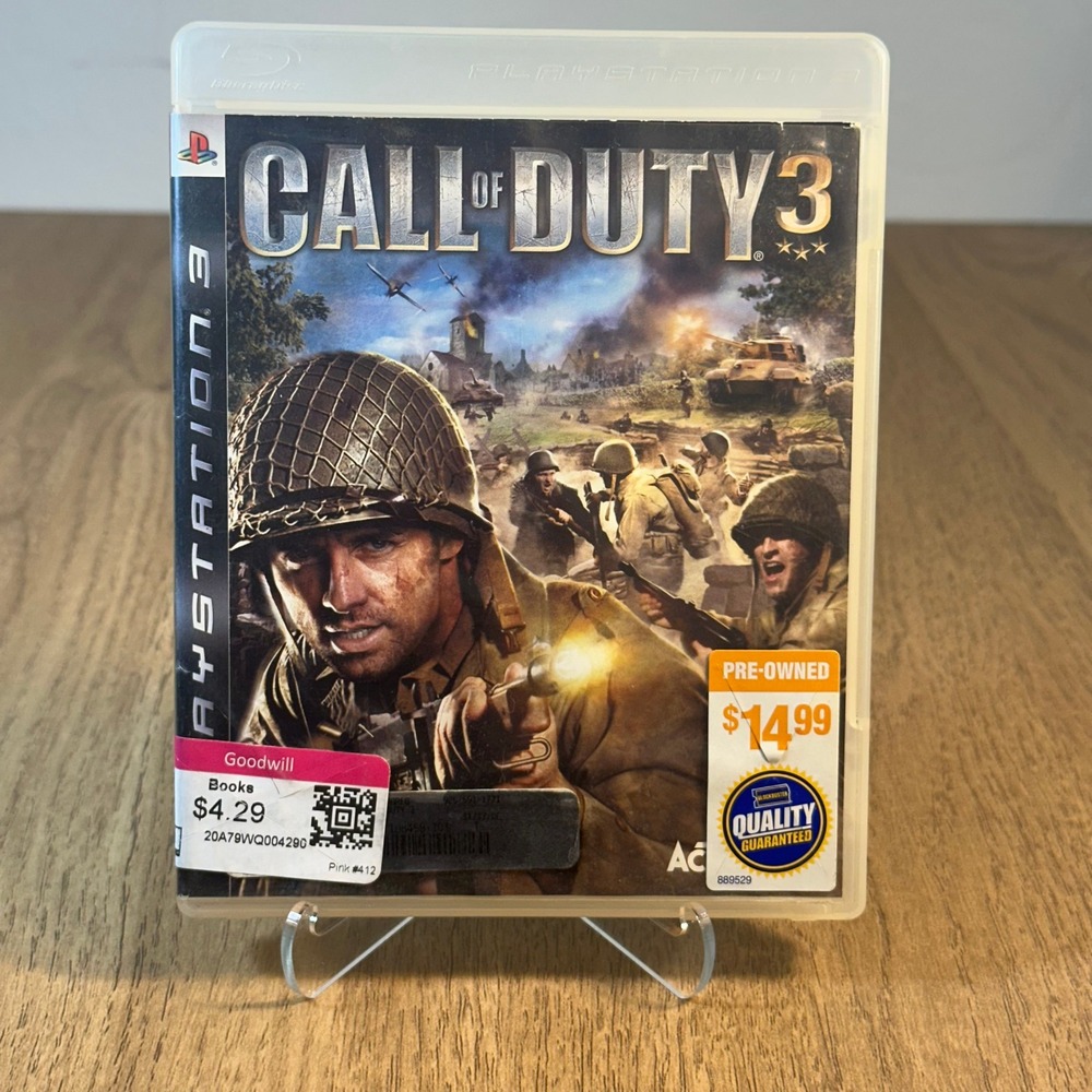 Activision Call of Duty 3 PS3 Case & Art Only Good World War II FPS Treyarch